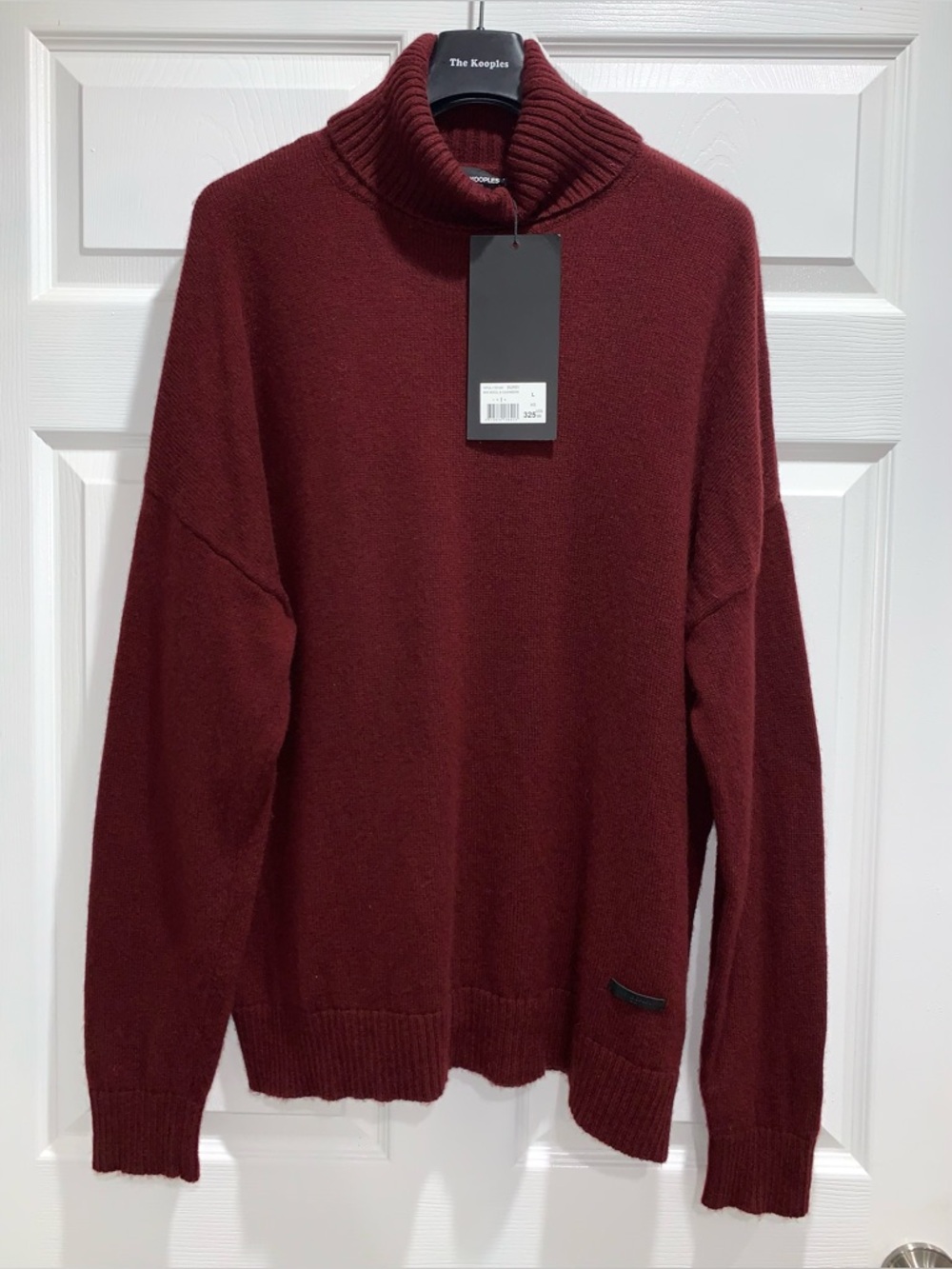 The Kooples $325 NWT Burgundy Cashmere Men's Turtleneck Sweater, Size L